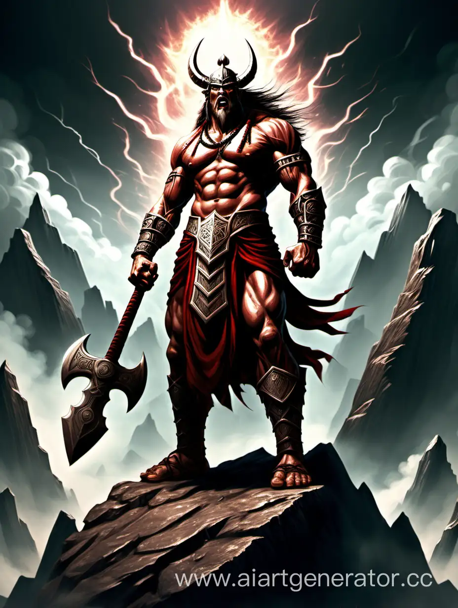 Clan-Warrior-on-Mountain-Powerful-Battle-Axe-Prayers