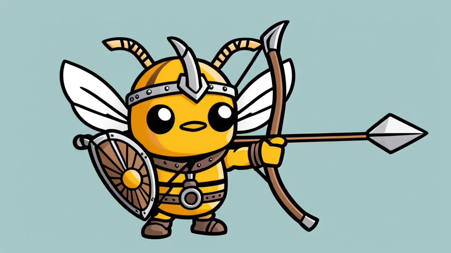 cartoon viking bee archer icon with viking helmet valheim