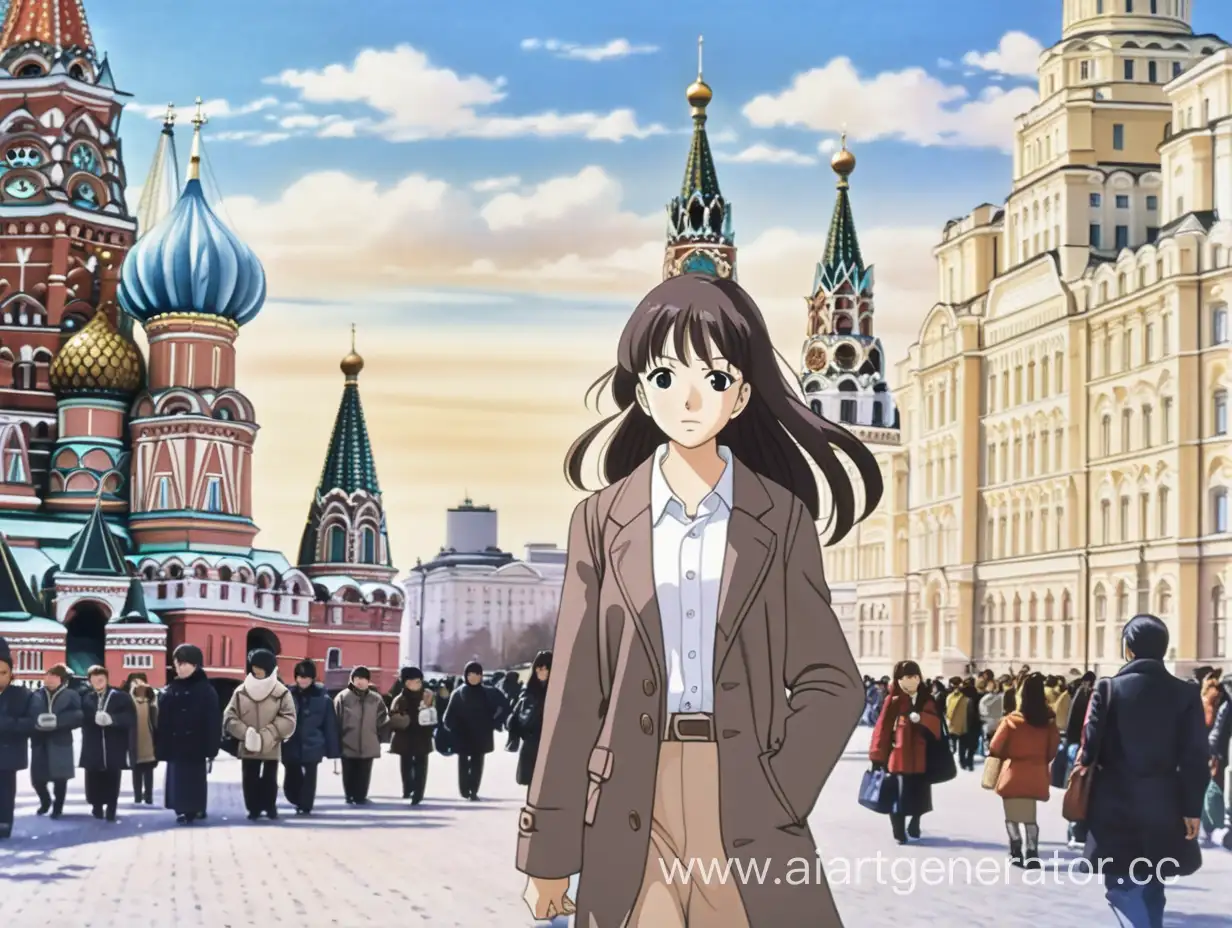 Marin Kitagawa walking on Moscow, anime