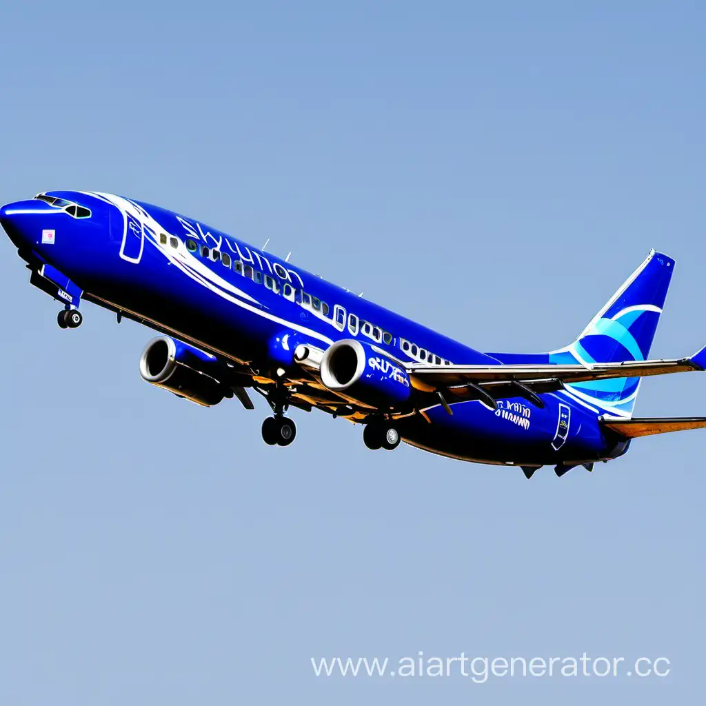 Боинг 737 авиакомпании SkyUnion ливреИи в синих цветах