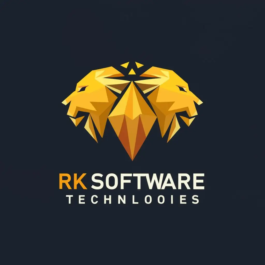 a logo design,with the text "RK Software Technologies", main symbol:two lion,Moderate,be used in Technology industry,clear background