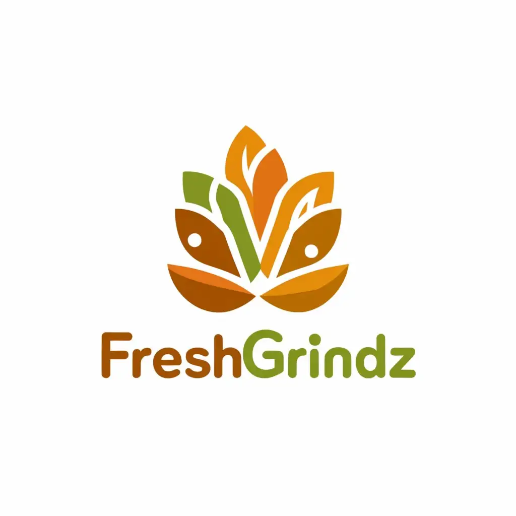 a logo design,with the text "FreshGrindz", main symbol:spice herbs,Minimalistic,clear background