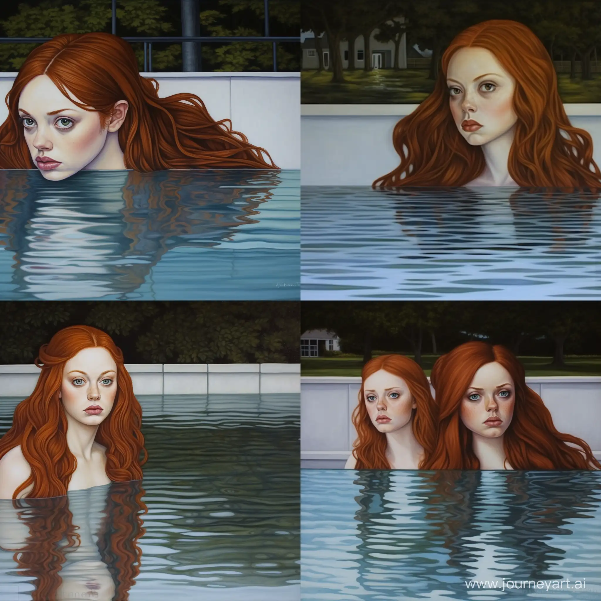 RedHaired-Twins-Enjoying-Pool-Time