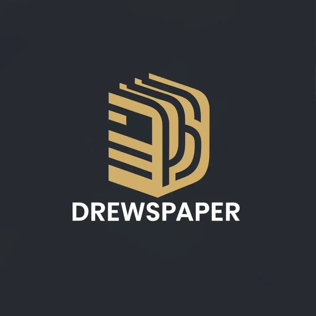 a logo design,with the text "Drewspaper", main symbol:The letter D with a newspaper,complex,be used in Education industry,clear background
