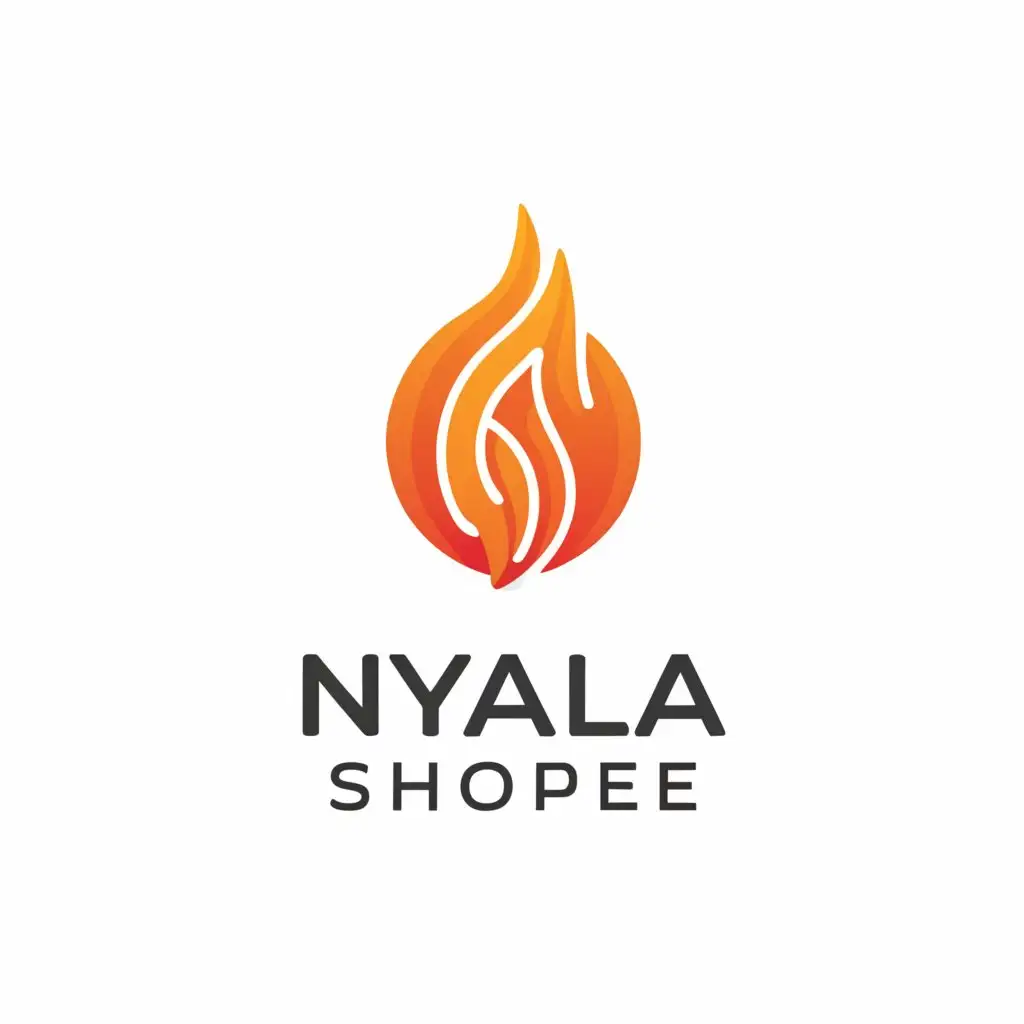 a logo design,with the text "nyala shopee", main symbol:flame,Moderate,clear background