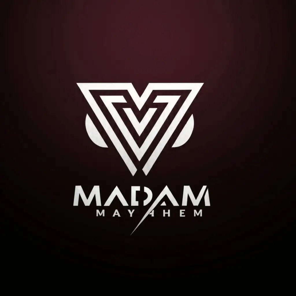 a logo design,with the text "Madam Mayhem", main symbol:M,Minimalistic,be used in Entertainment industry,clear background