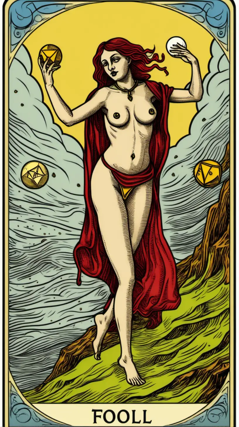 create a new tarot fool card  (0) with sexual imagery