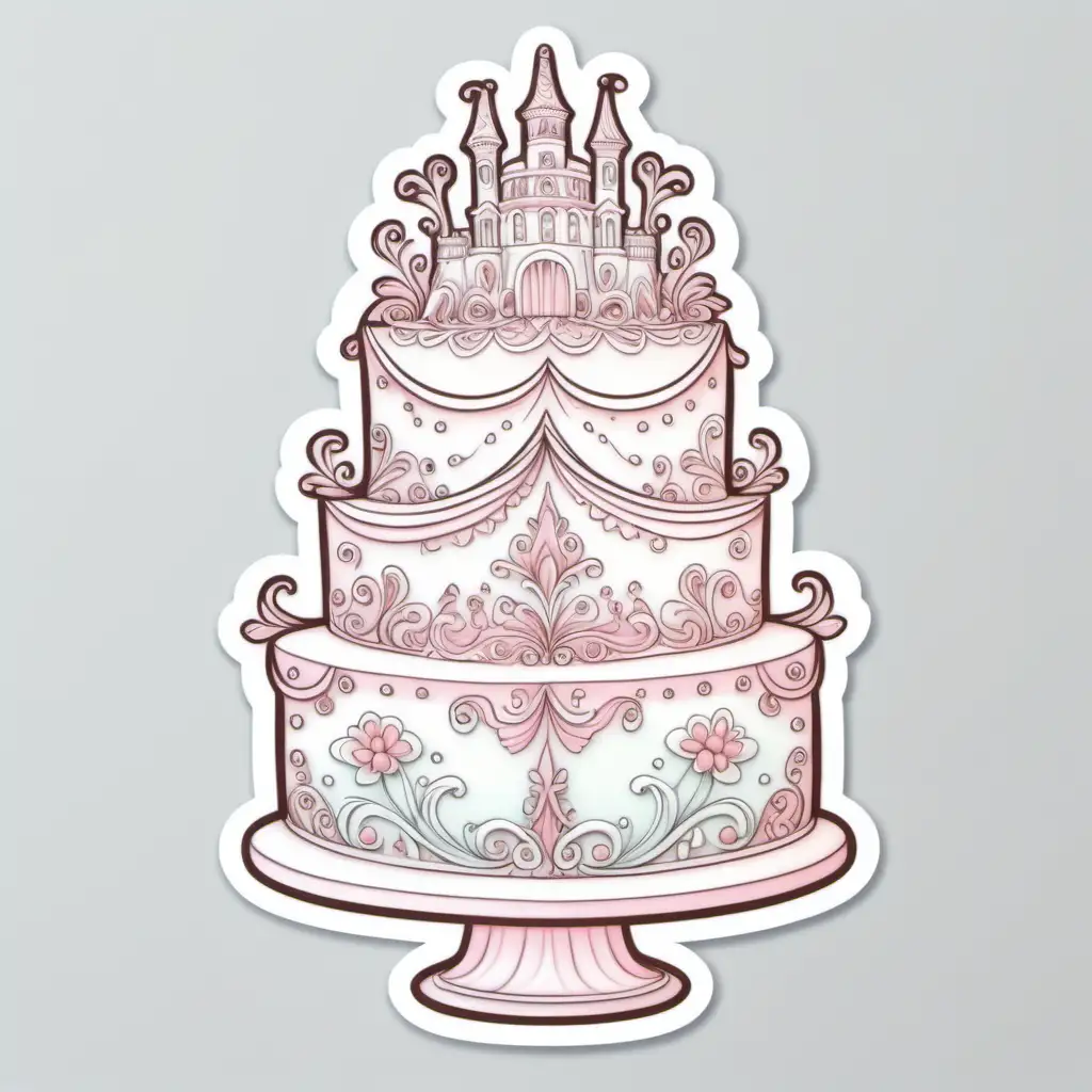 Whimsical Fairytale Wedding Cake in Pastel Pink and White