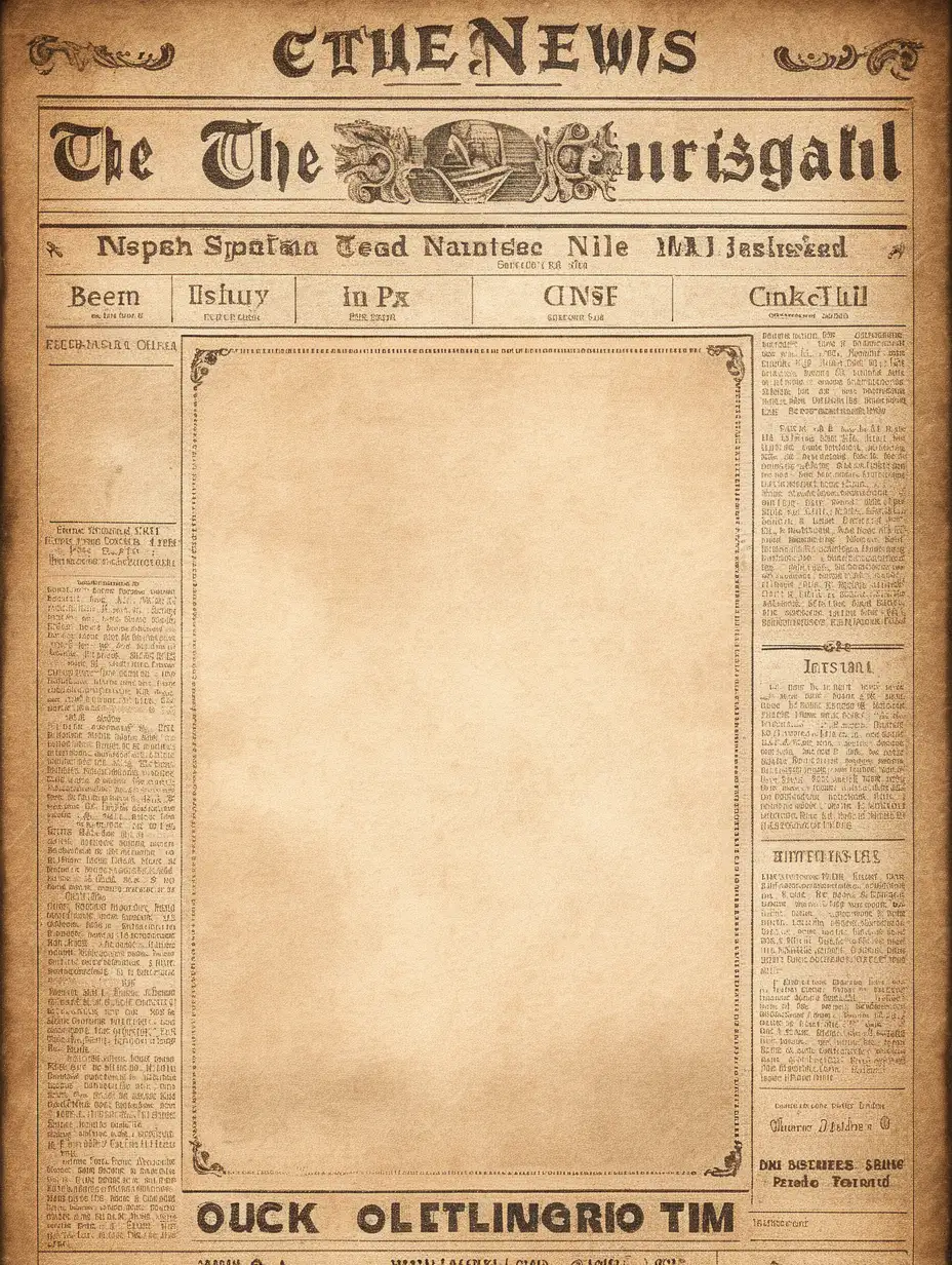 Vintage Blank Newspaper Template Nostalgic Newsprint Design