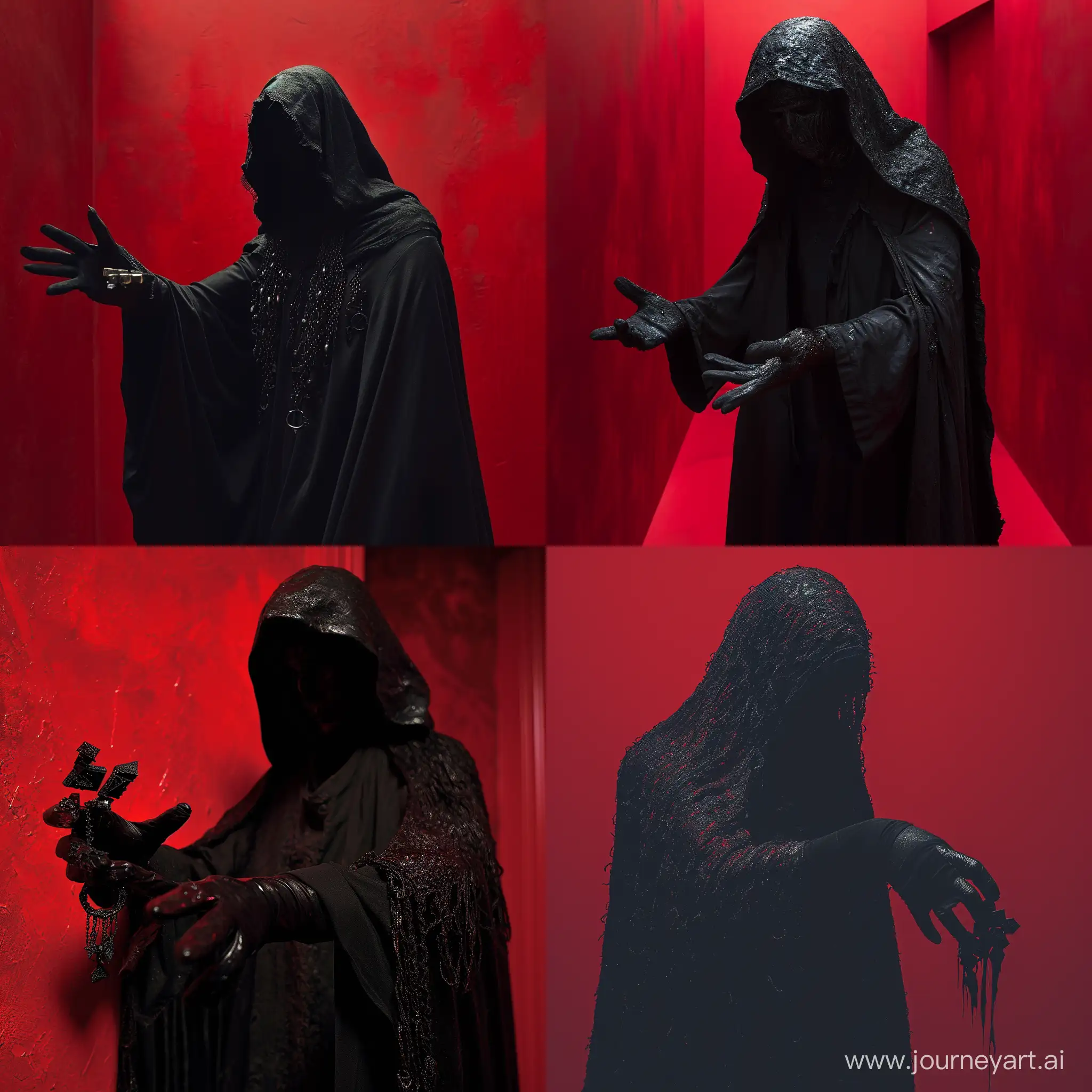 Mysterious-Figure-in-Red-Room-Offering-Runes-with-BlackGloved-Hand