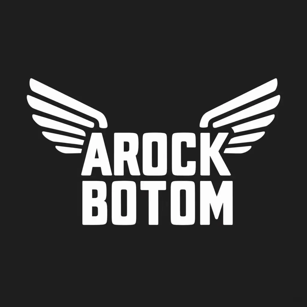 logo, winged, with the text "Arock Botom", typography