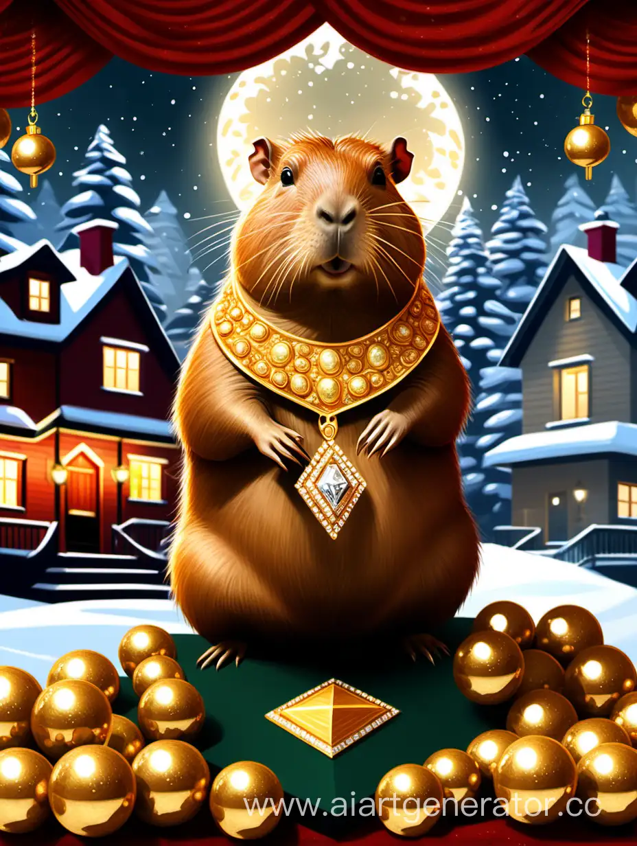 Luxurious-Capybara-Adorned-with-Gold-and-Diamonds-in-Opulent-Setting
