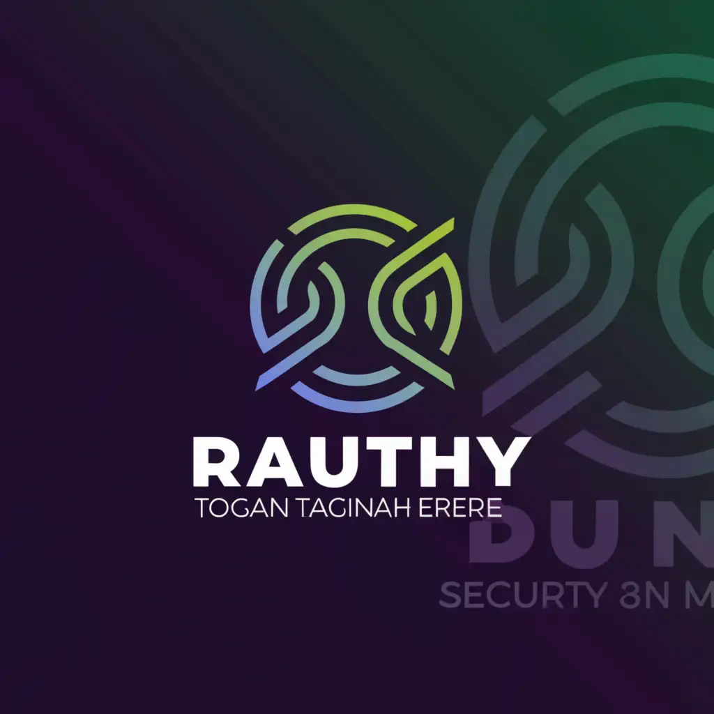 a logo design,with the text "Rauthy, chains, security, strong, locked down", main symbol:futuristic chain,Minimalistic,be used in Internet industry,white background