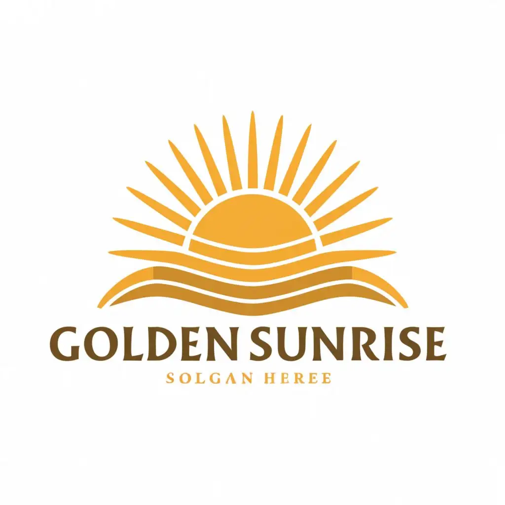 a logo design,with the text "Golden sunrise", main symbol:Sunrise,Moderate,clear background