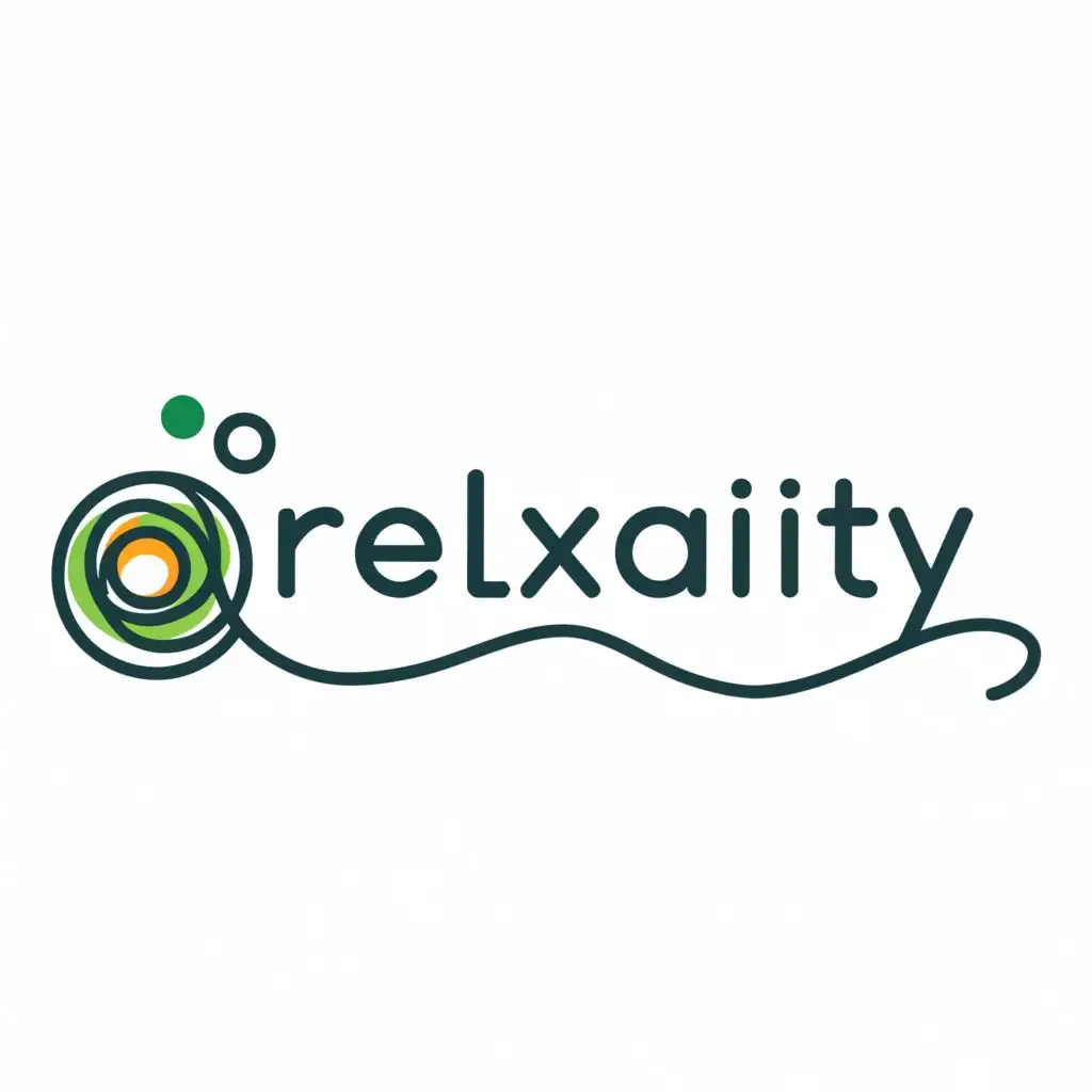 logo, logo, shows the relation between anxiety and relaxation, with text "relaxity" typography, with the text "relixity", typography