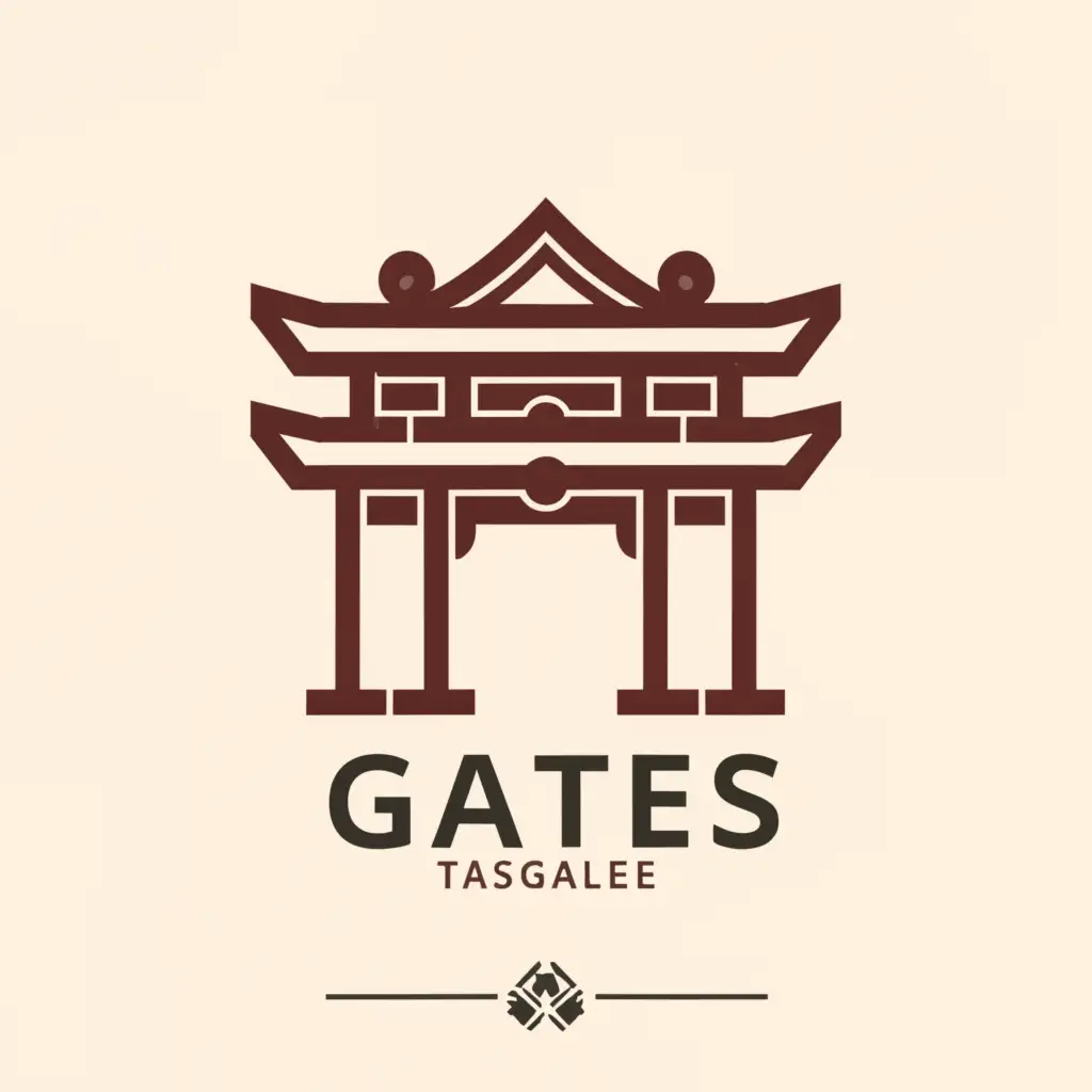 a logo design,with the text "gates", main symbol:old cultural Japanese gate,complex,be used in Technology industry,clear background