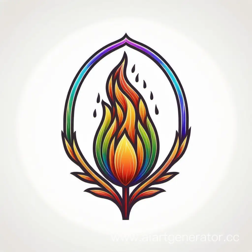 Vintage-Rainbow-Fire-Border-Tulip-Frame-Icon-on-White-Background