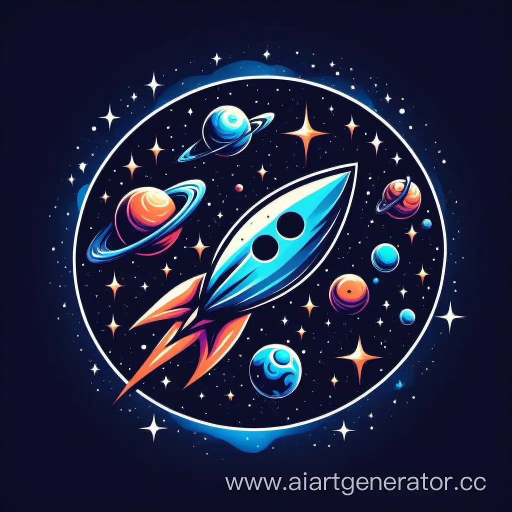 Create a logo for a Telegram channel on the theme of space, including mysteries, conspiracies