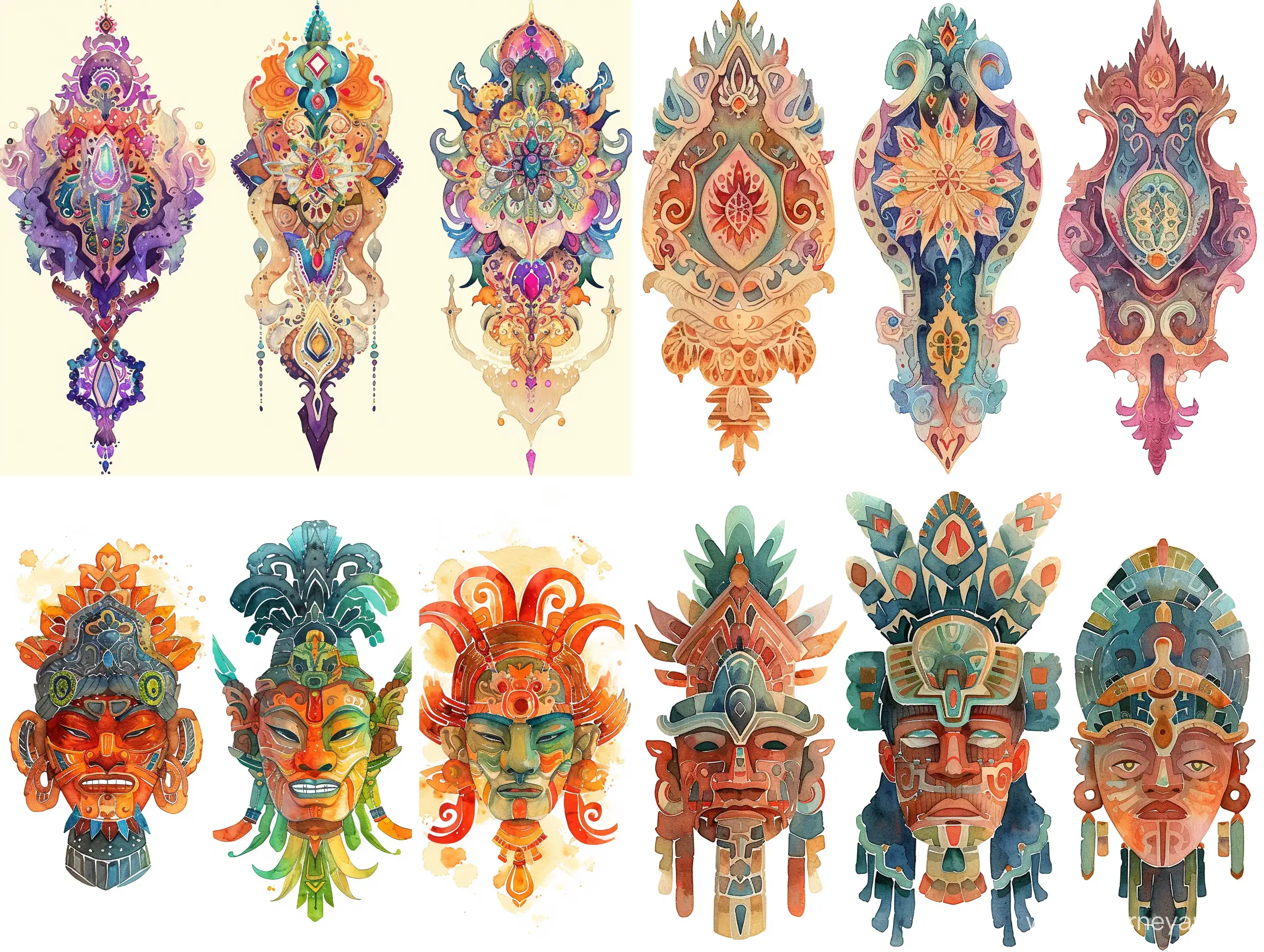 Stylized-Watercolor-Ornaments-from-Ancient-Civilizations-by-Victor-Ngai