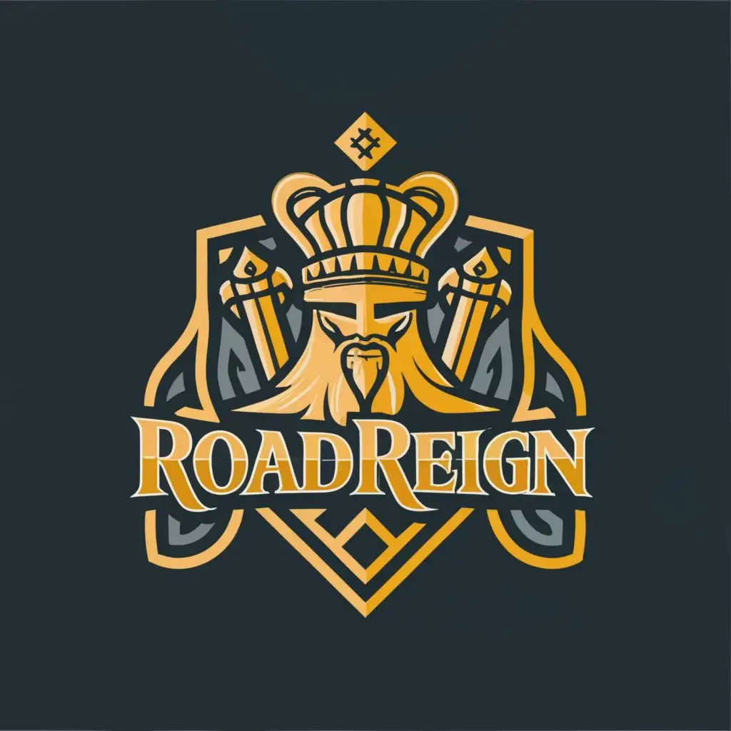 logo, Golden Crown, Royal, Knights Templar, with the text "RoadReign", typography, be used in Construction industry