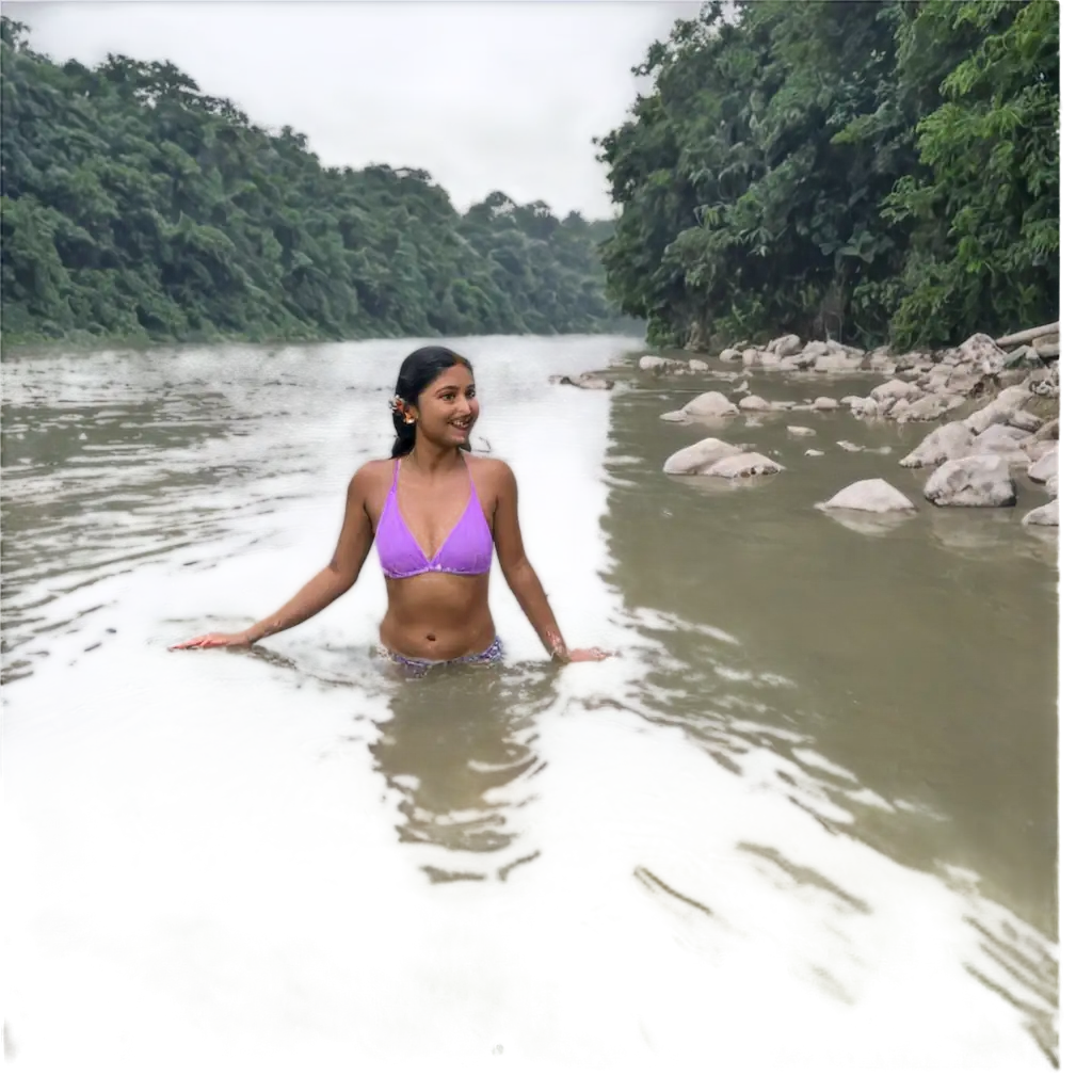 Captivating-PNG-Image-Tranquil-Scene-of-a-Girl-Bathing-in-a-River