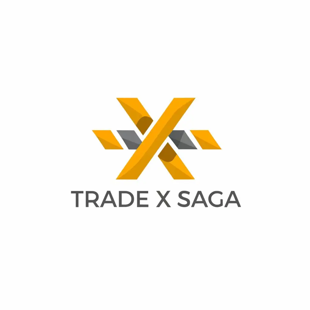a logo design,with the text "TRADE X SAGA", main symbol:Cash,Moderate,clear background
