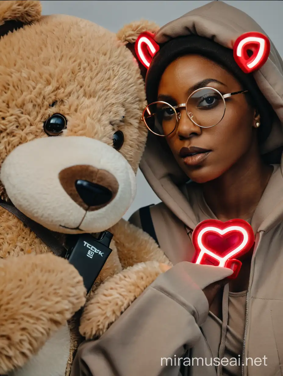 Urban Chic African American Woman with Hood and Glock Teddy Bear