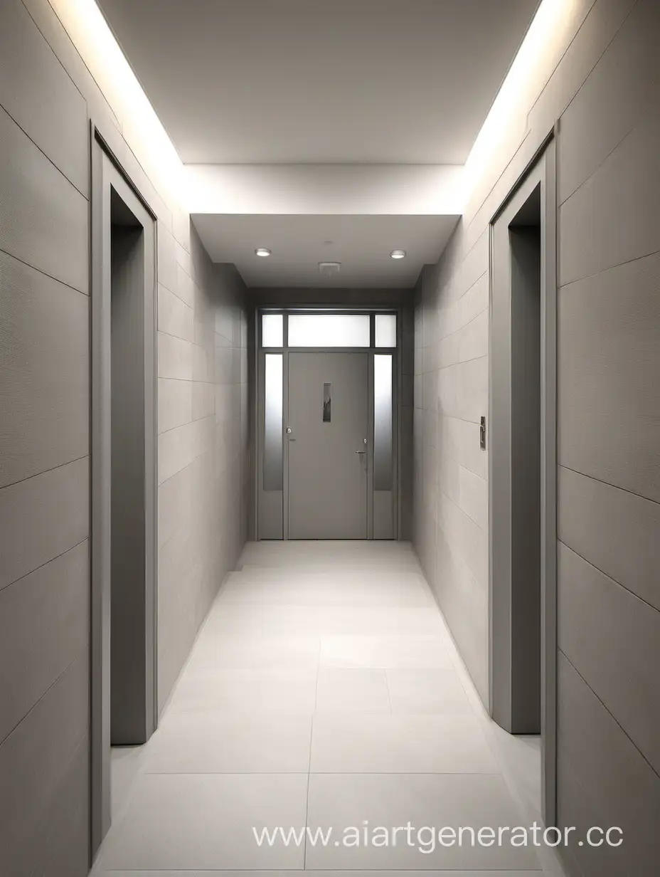 Modern-Apartment-Building-Entrance-with-Light-Gray-Matte-Tiles