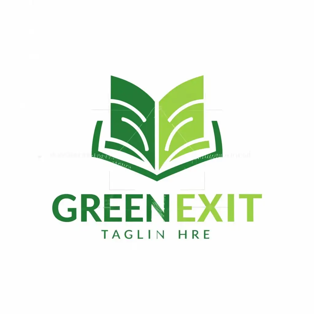 LOGO-Design-For-Green-Exit-Minimalist-Exam-Symbol-for-Education-Industry