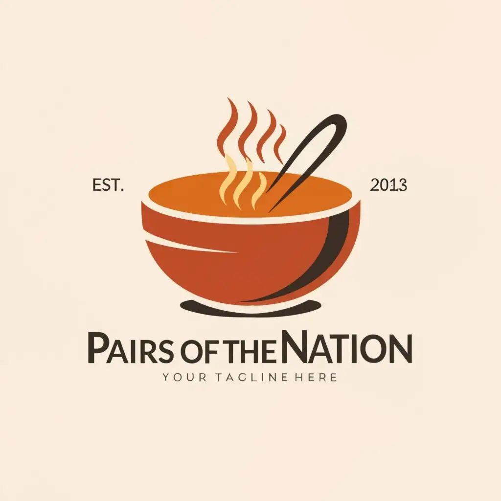 a logo design,with the text "Pairs of the Nation", main symbol:soup,Moderate,clear background