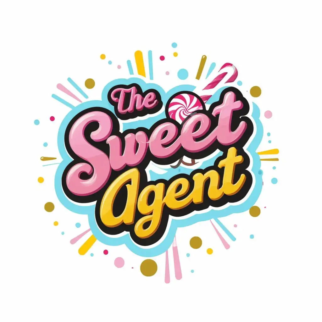 a logo design,with the text "The Sweet Agent", main symbol:Candy Sweets, Flowers, funky,Moderate,clear background