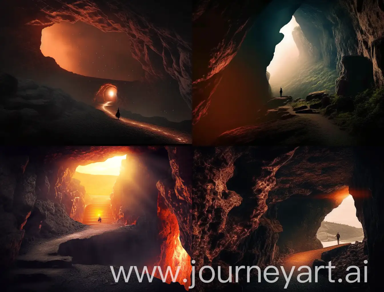 Mysterious-Cave-Runner-Amidst-Fiery-Wilderness