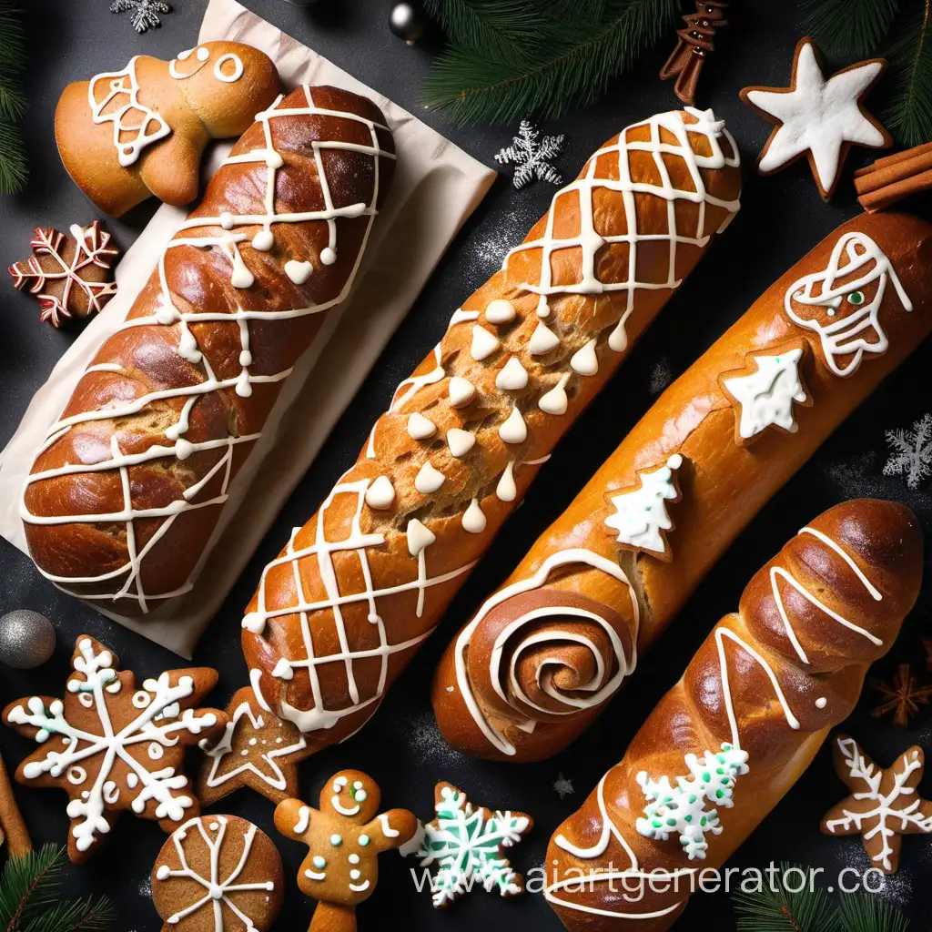 Festive-Christmas-Bread-and-Gingerbread-Display