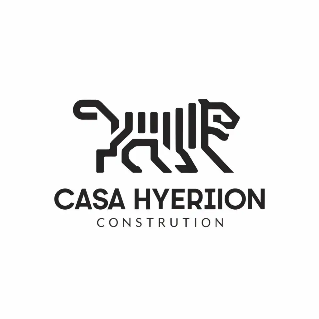 a logo design,with the text "CASA HYPERION", main symbol:TIGER,Minimalistic,be used in Construction industry,clear background