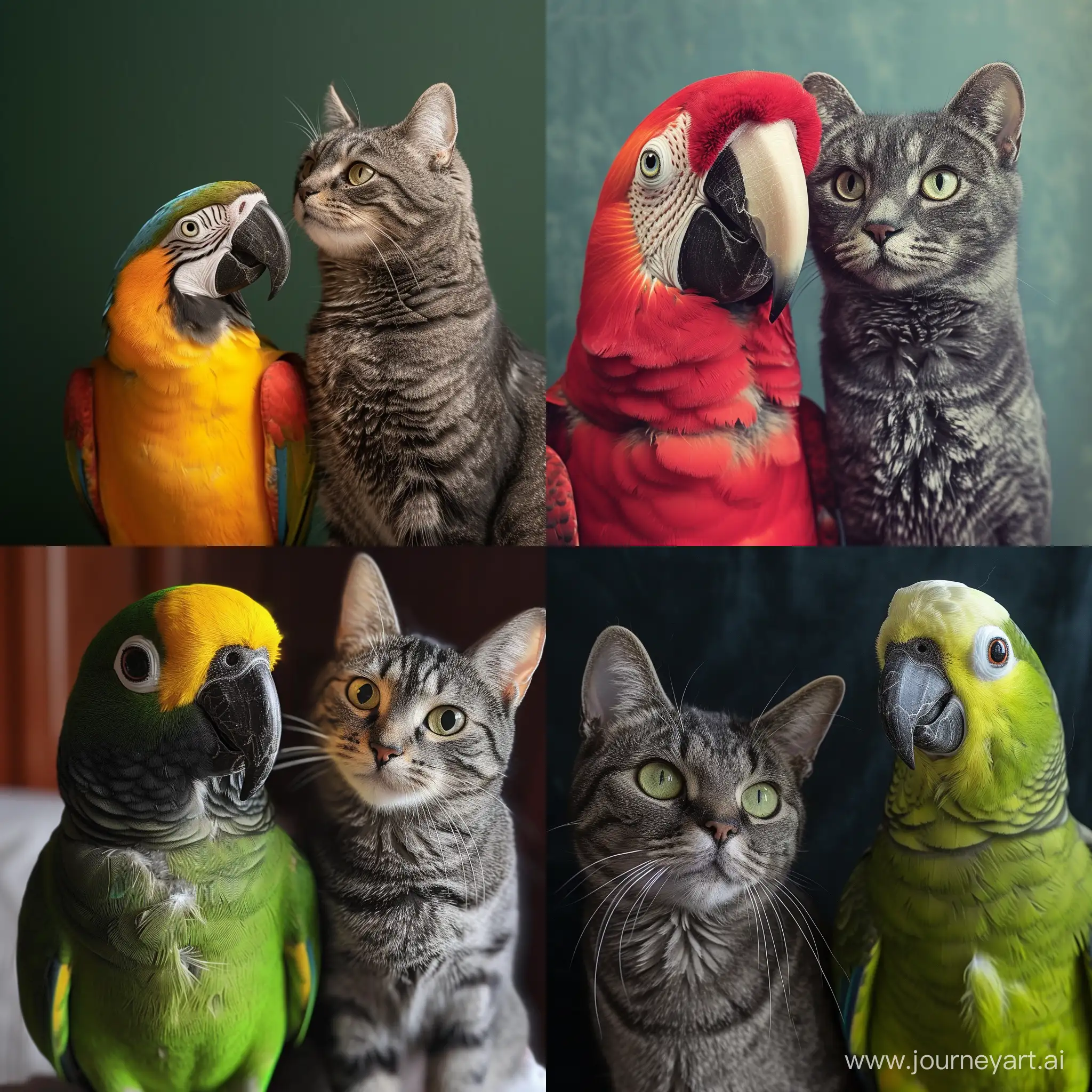 Colorful-Hybrid-Pet-ParrotTabby-Cat-Fusion