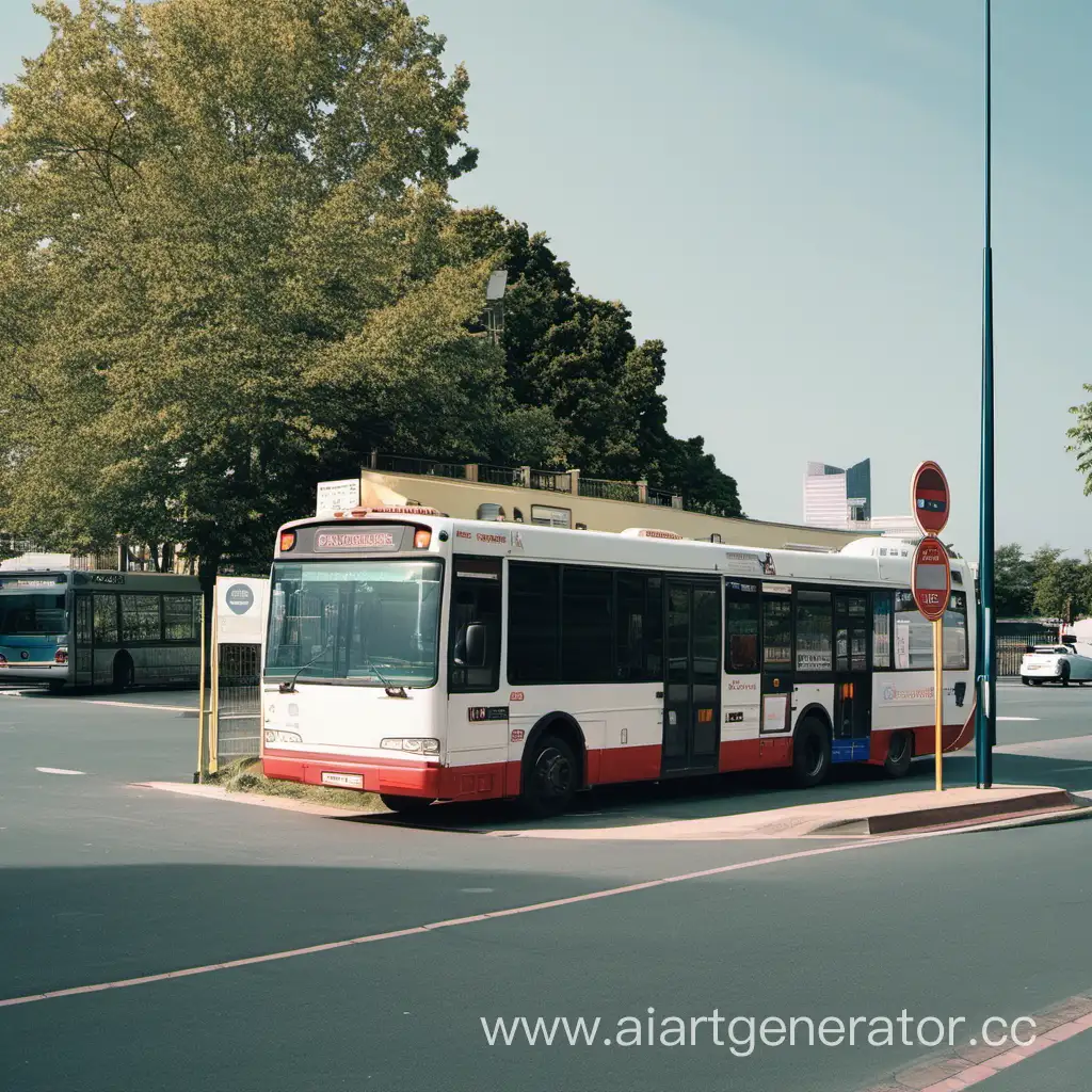 фотография пассажирский автобус стоит на остановке