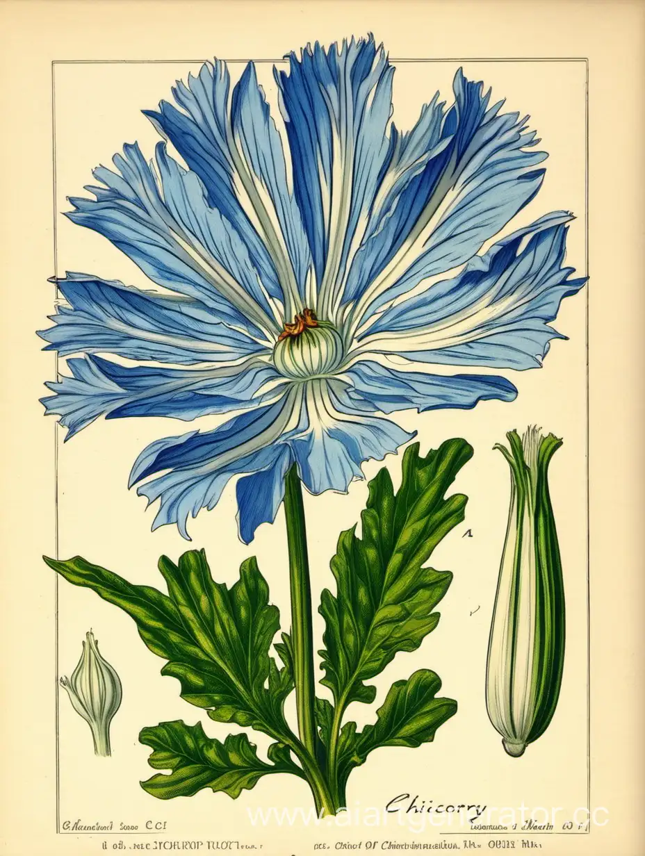 Vibrant-Chicory-Blossoms-in-Sunlit-Garden