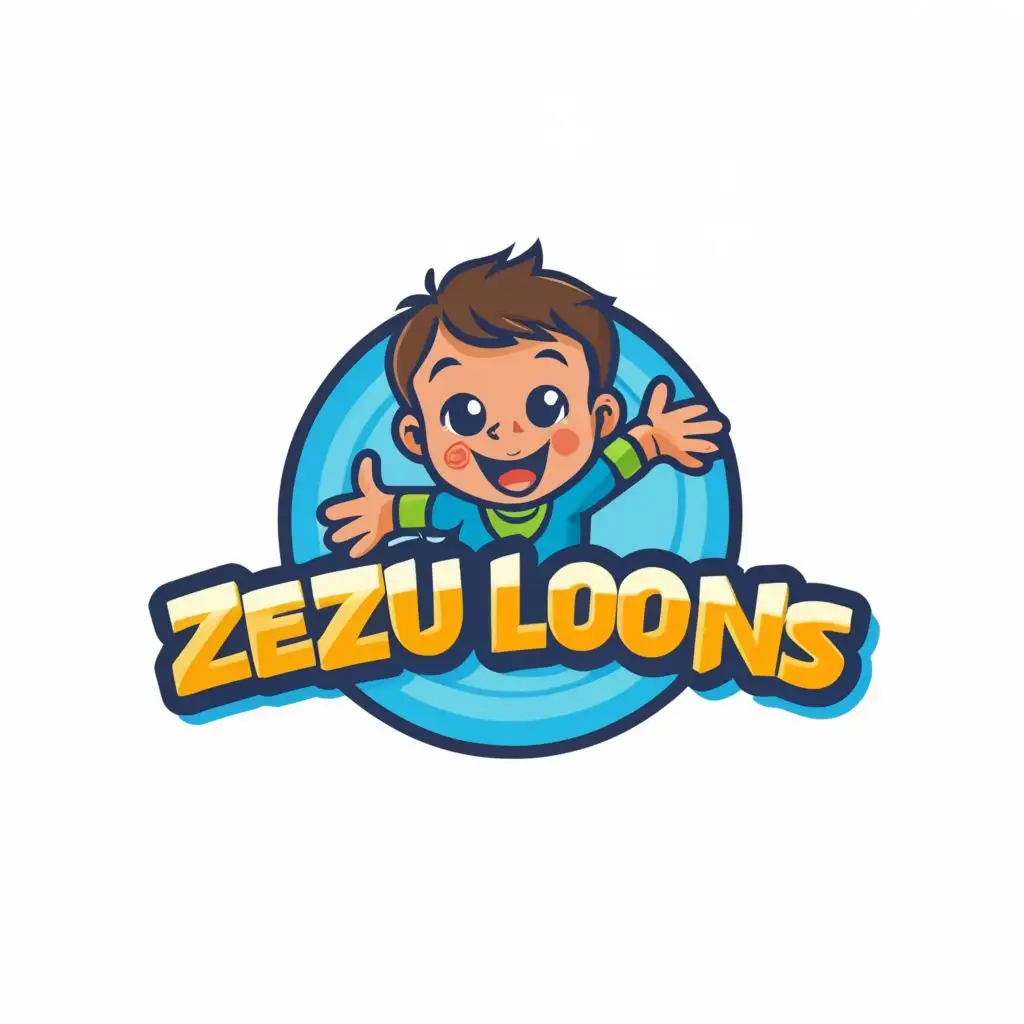 logo, CUTE kid, with the text "ZeZu Loons", typography, be used in Entertainment industry