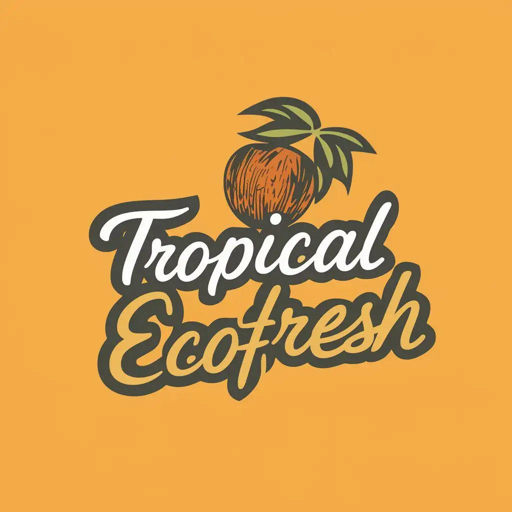 LOGO-Design-For-Tropical-EcoFresh-Vibrant-Coconut-with-Typography