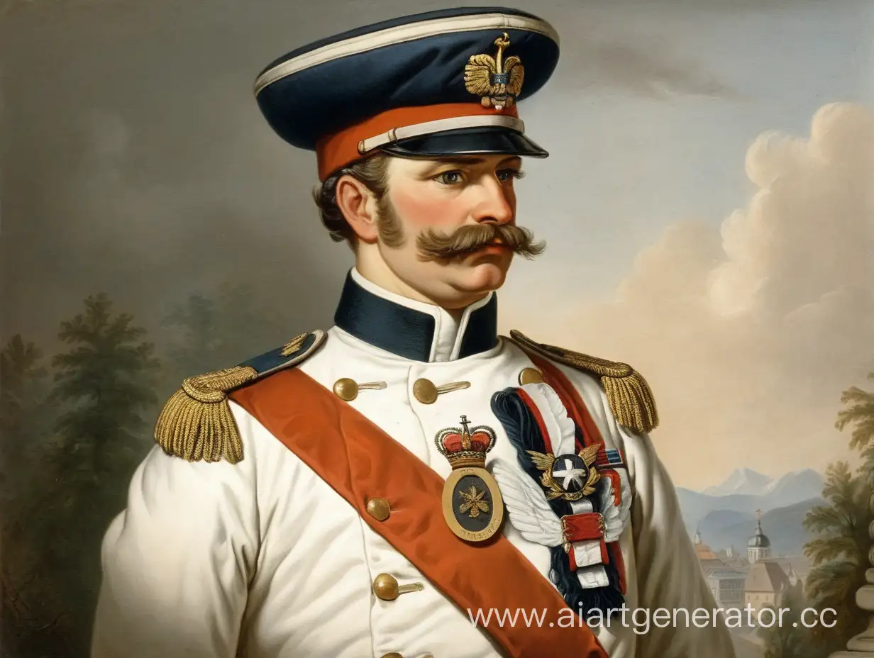 Austrian-Empire-Military-Officer-in-Traditional-Uniform-Portrait