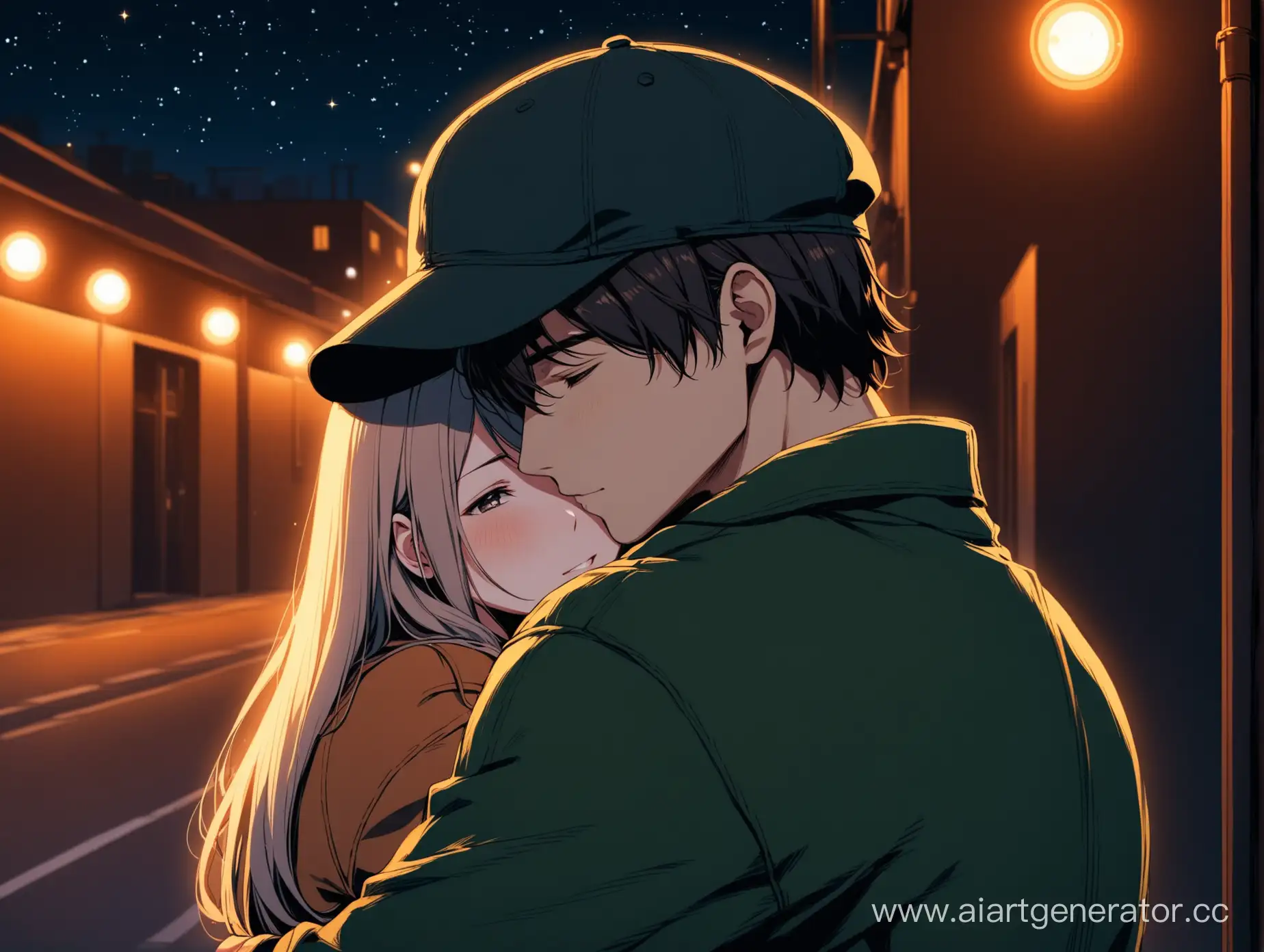 Affectionate-Couple-Embracing-Under-Night-Sky