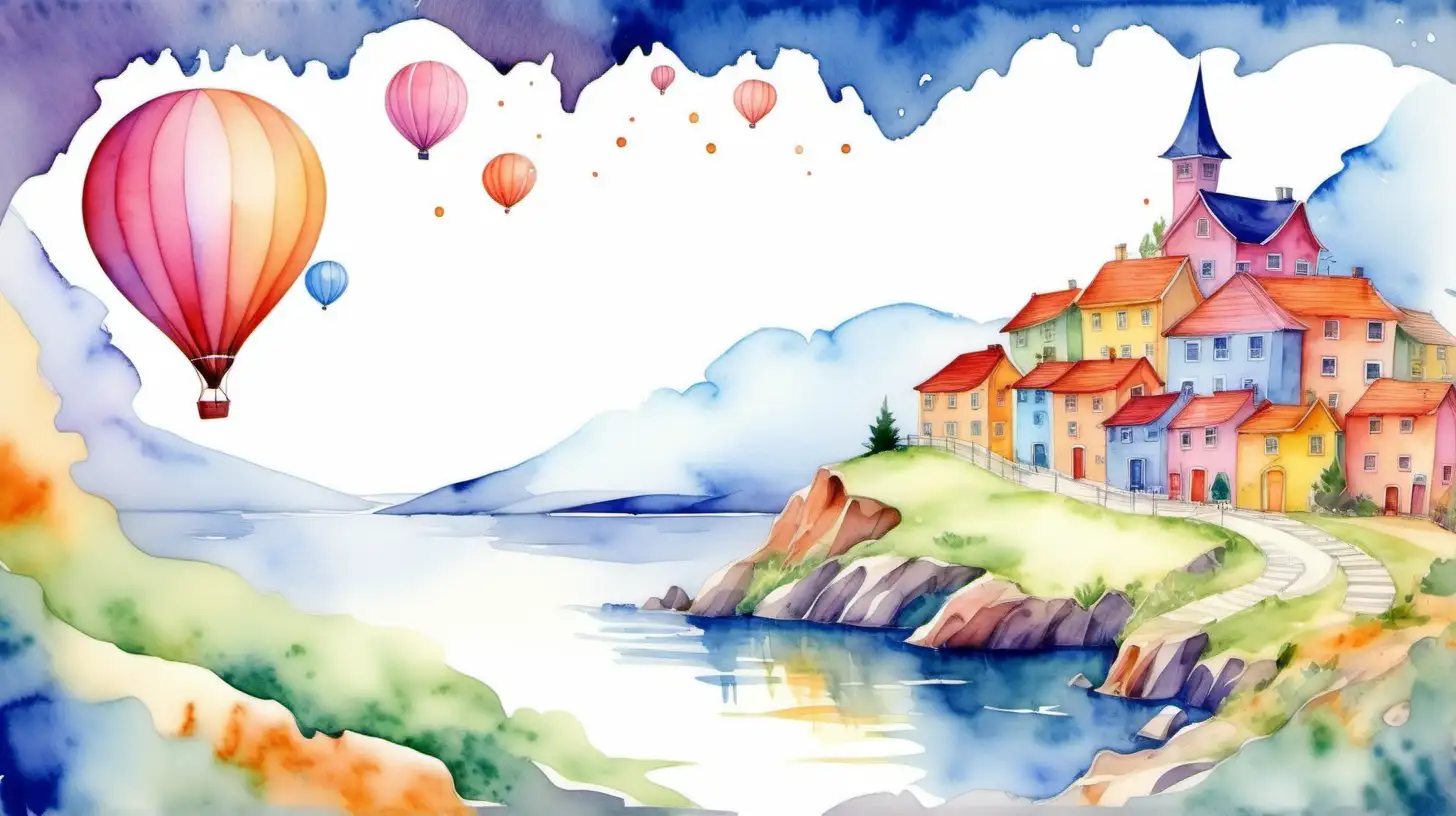 dream land, beautiful colorful place, watercolor