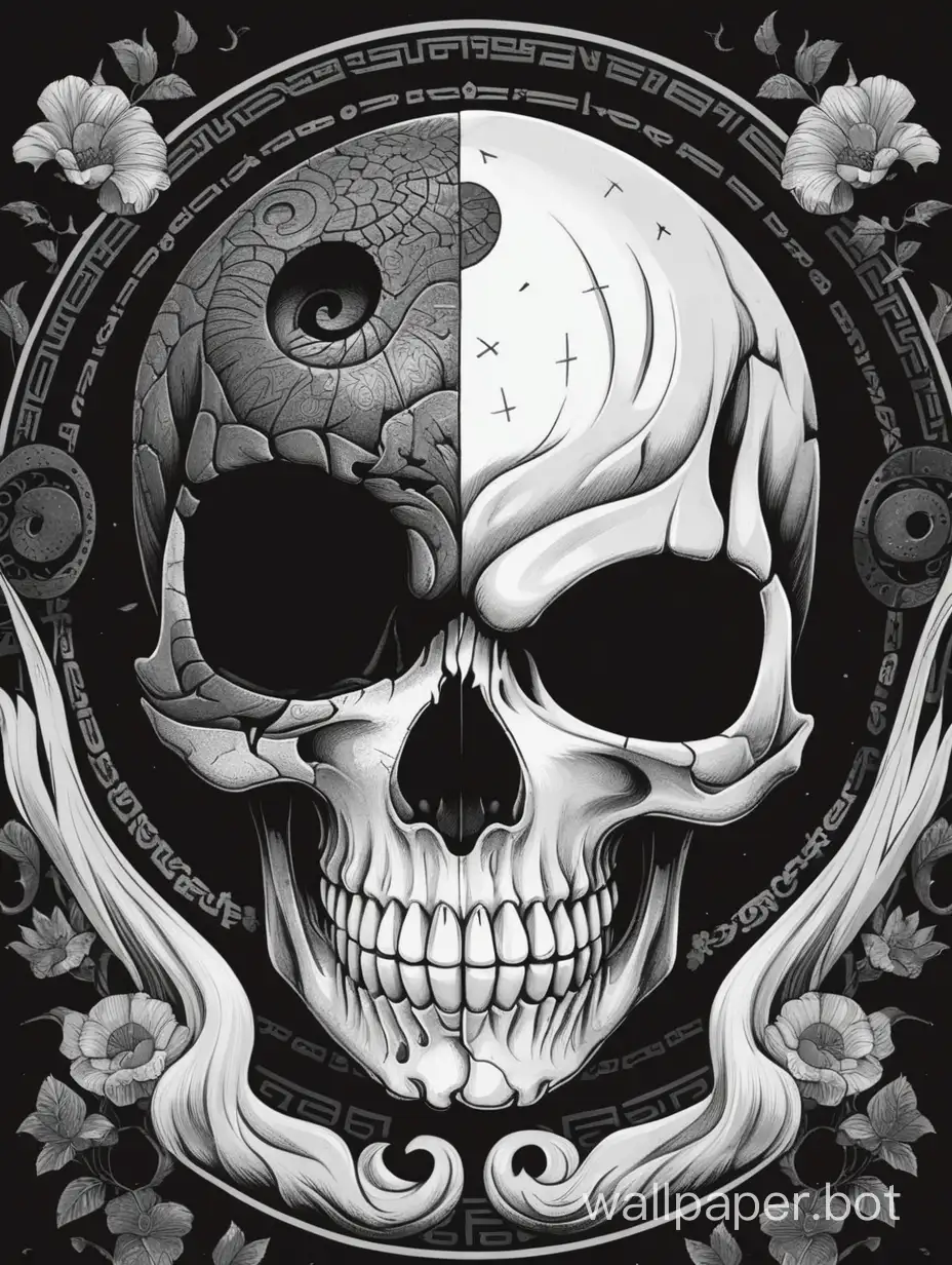 yin yang skull