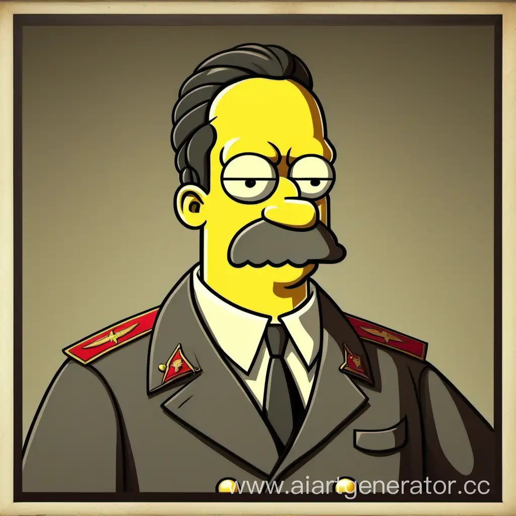 Homer-Simpson-and-Stalin-Unexpected-Encounter-in-a-Surreal-Universe