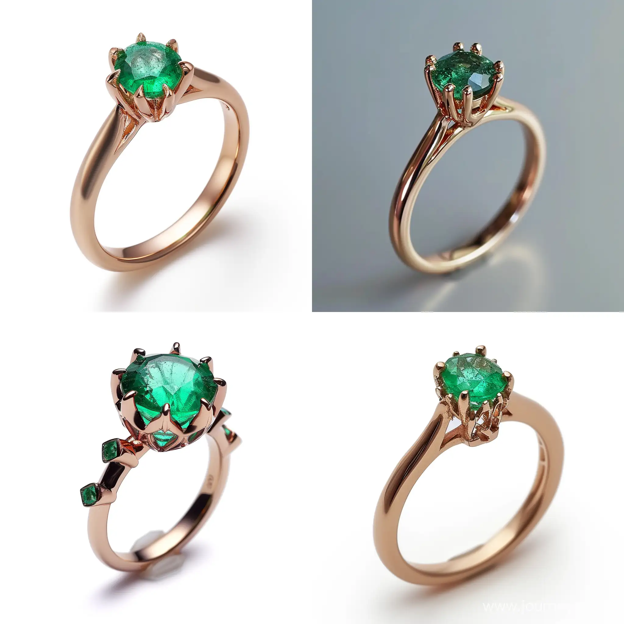 Exquisite-4Carat-Emerald-Ring-in-Stunning-Red-Gold-Side-View