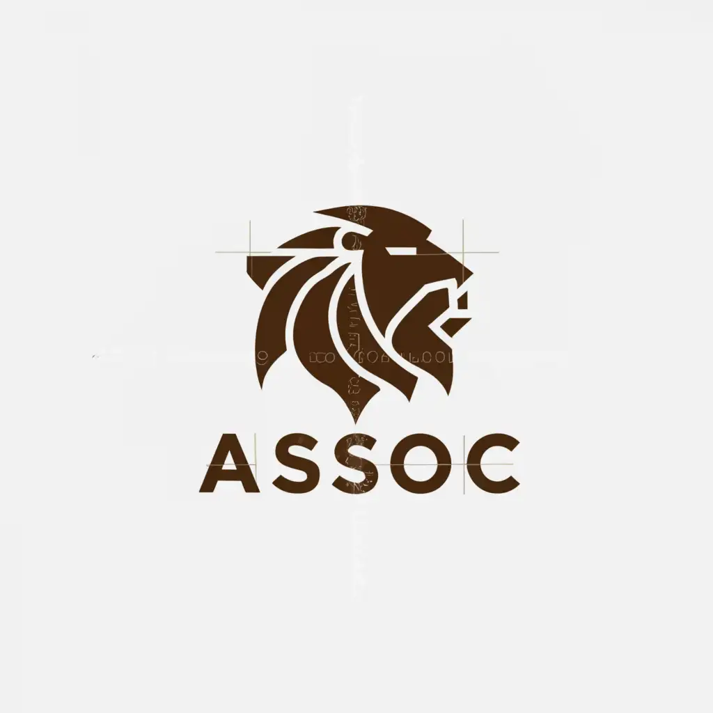 a logo design,with the text "Assoc", main symbol:Lion,Minimalistic,be used in Nonprofit industry,clear background