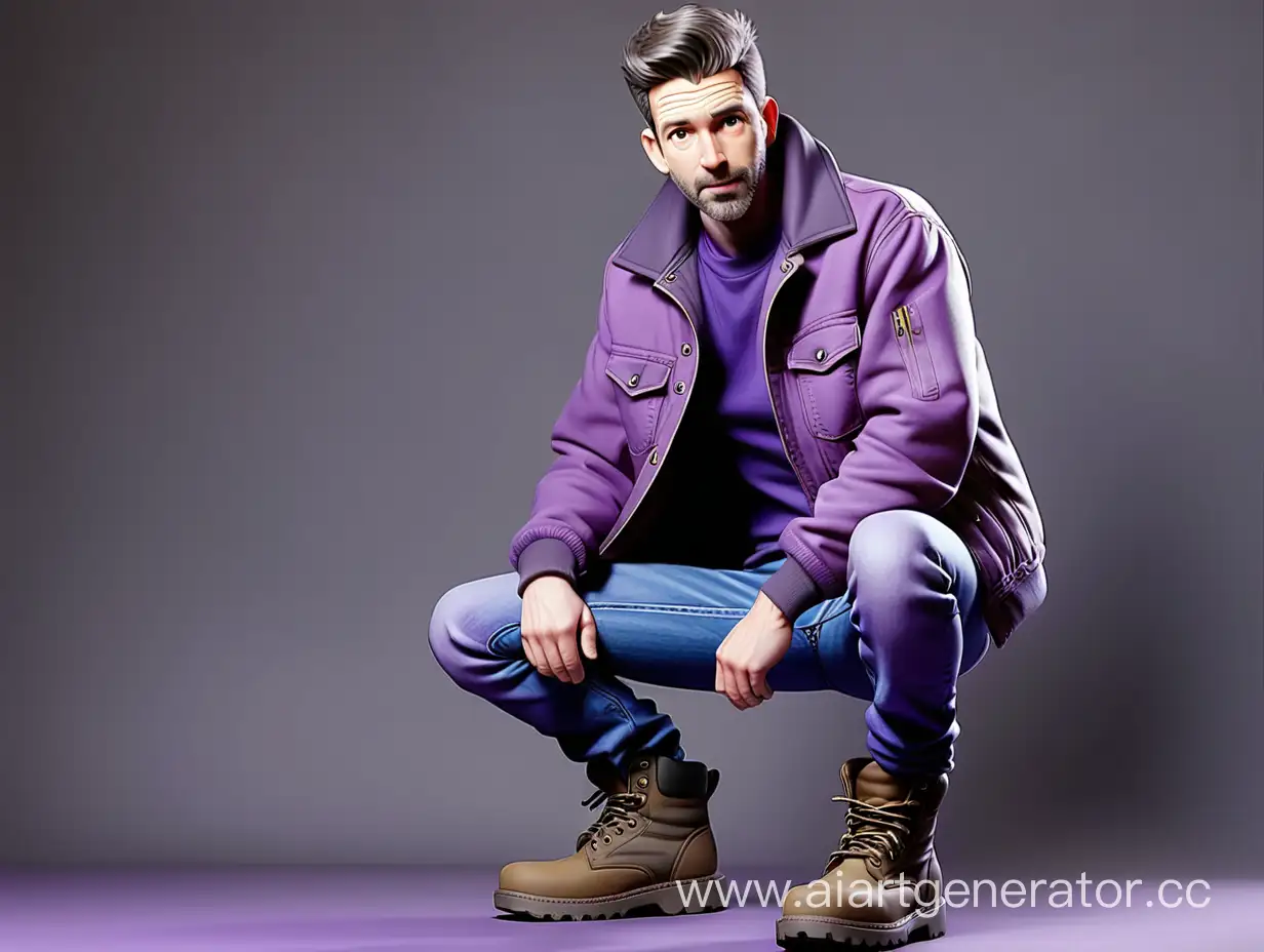 Stylish-Man-in-Purple-Jacket-Jeans-and-Work-Boots