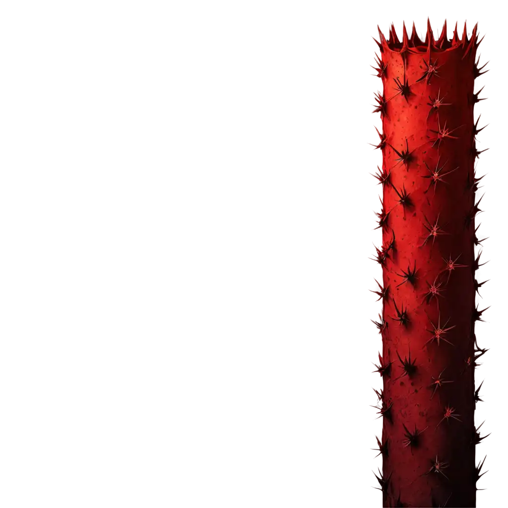 dark red pillar with many thorns in hell