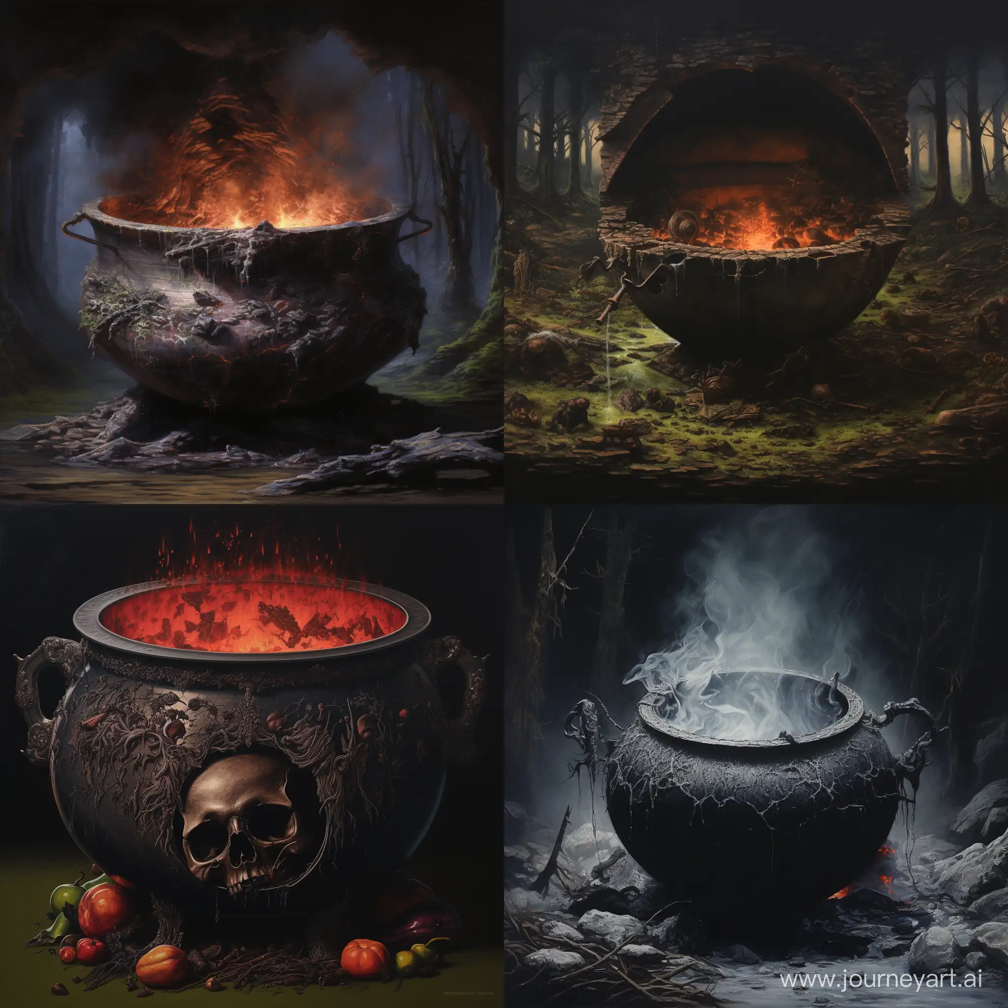 a cauldron cut in half