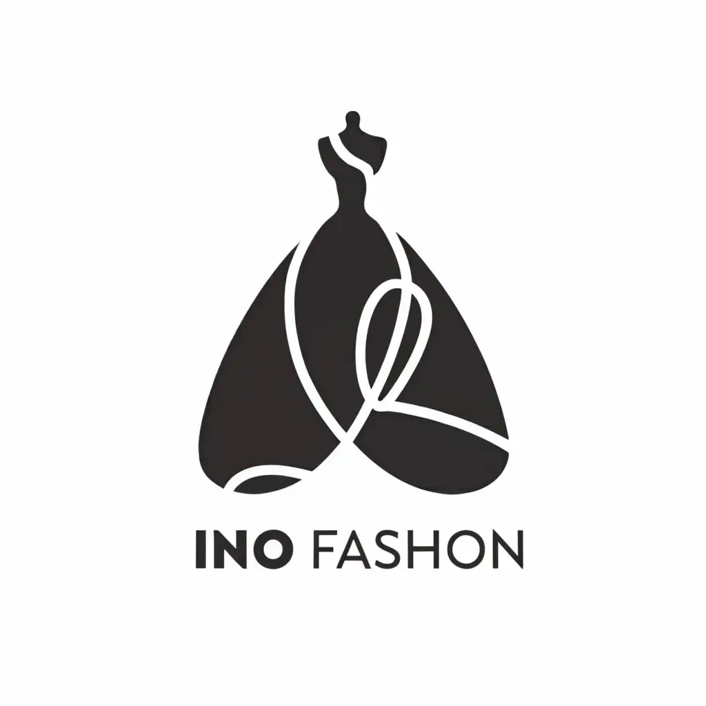 LOGO-Design-For-Ino-Fashion-Elegant-Dress-and-Needle-Symbol-on-Clear-Background